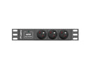 Listwa zasilająca Rack PDU 10 cali 1U 3x 230V PL 2m 10A czarna C14
