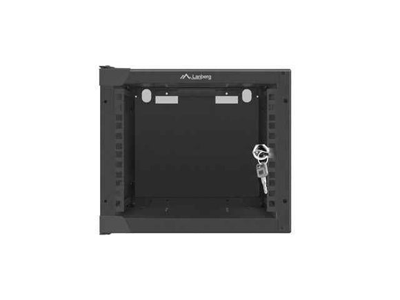 Lanberg | Rack cabinet 10" wall-mount 4U/280x310 (flat pack) with glass door | WF10-2304-10B | Black