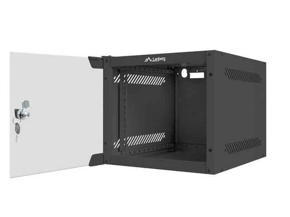 Lanberg | Rack cabinet 10" wall-mount 4U/280x310 (flat pack) with glass door | WF10-2304-10B | Black
