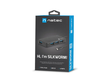 Hub USB 4 ports Silkworm USB 3.0 Noir USB-C