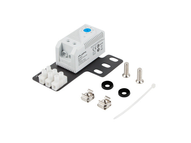 Thermostat de fermeture ak-1505-s 10a pour armoires avec oreille de montage et bloc électrique gris