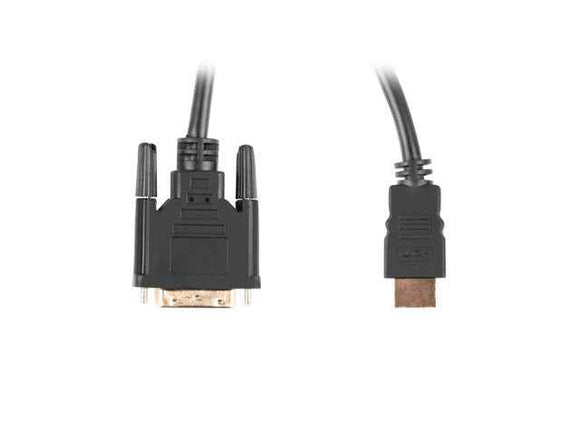 Lanberg HDMI to DVI-D Cable Dual Link with Gold-Plated 4K Connectors | CA-HDDV-20CU-0018-BK | HDMI to DVI-D | 1.8 m