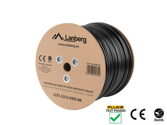 Lanberg LCF5-21CU-0305-BK networking cable 305 m Cat5e F/UTP (FTP) Black