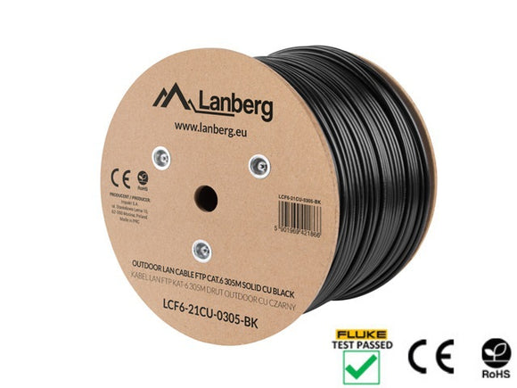 Lanberg LCF6-21CU-0305-BK networking cable Black 305 m Cat6 F/UTP (FTP)