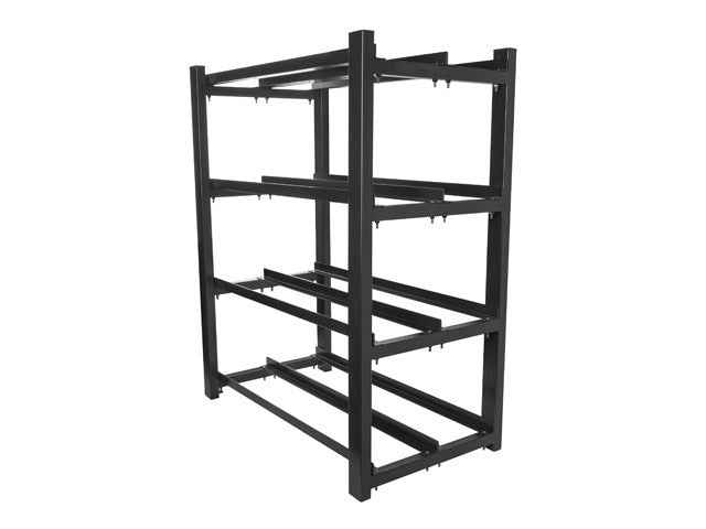Cadre de batterie pour onduleur 830x454 2 rangées 4 niveaux 8 étagères noir en kit