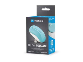Natec Mouse, Toucan, Wireless, 1600 DPI, Optical, Blue/White | Natec | Mouse | Optical | Wireless | Blue/White | Toucan