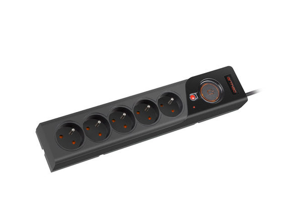 Multiprise z5 5 m 5 x 230 v 10 a z5/50/cz noir