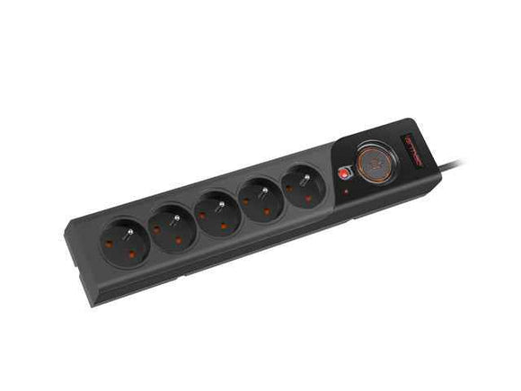 Multiprise Z5 3 m 5 x 230 V 10 A Z5/30/CZ noir