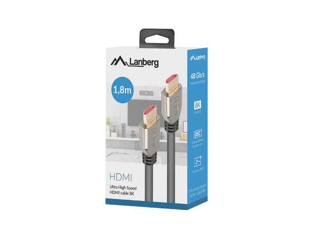 Lanberg CA-HDMI-30CU-0018-BK cable HDMI 1.8m HDMI Typu A (Standard) 8K 60Hz