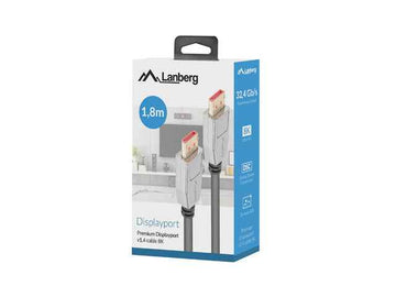 Lanberg CA-DPDP-20CU-0018-BK DisplayPort cable 20 PIN V1.4 1.8m 8K