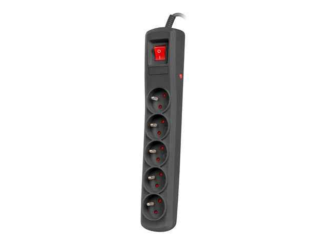 Multiprise parafoudre Bercy 400 1,5 m (5 prises) Noir
