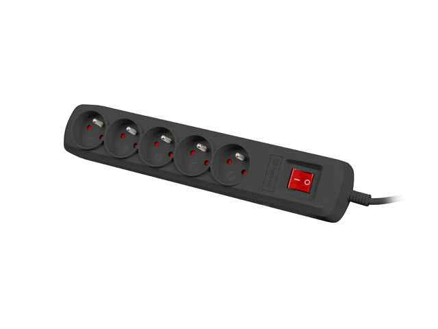 Multiprise parafoudre Bercy 400 1,5 m (5 prises) Noir