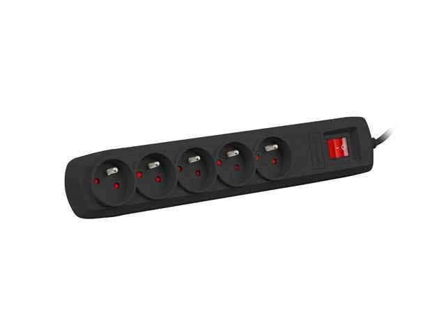 Multiprise parafoudre Bercy 400 1,5 m (5 prises) Noir
