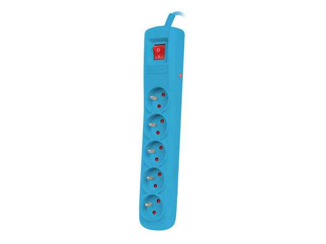 Multiprise parafoudre Bercy 400 1,5 m (5 prises) bleu