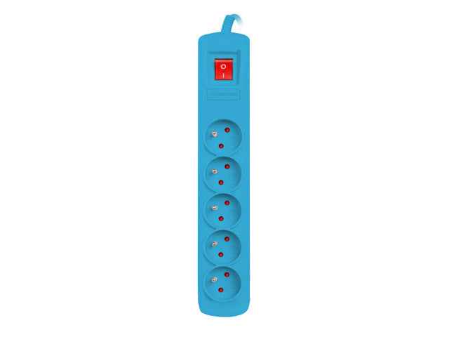 Multiprise parafoudre Bercy 400 1,5 m (5 prises) bleu