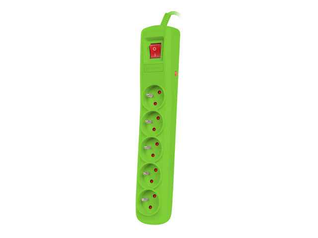 Multiprise parafoudre Bercy 400 1,5 m (5 prises) Vert