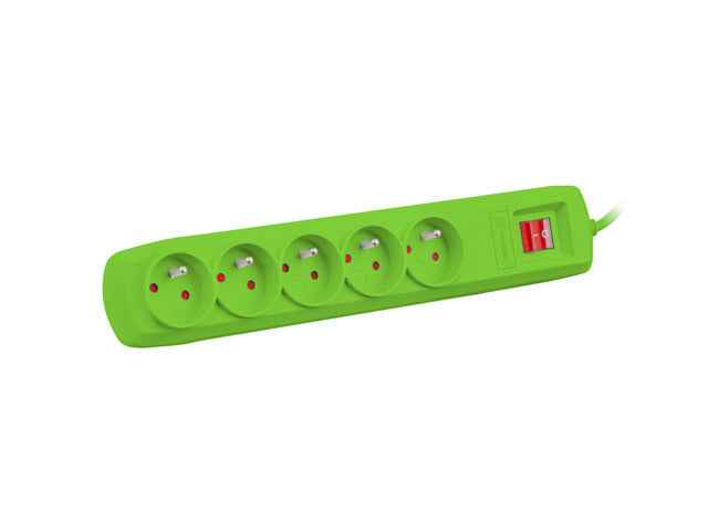 Multiprise parafoudre Bercy 400 1,5 m (5 prises) Vert