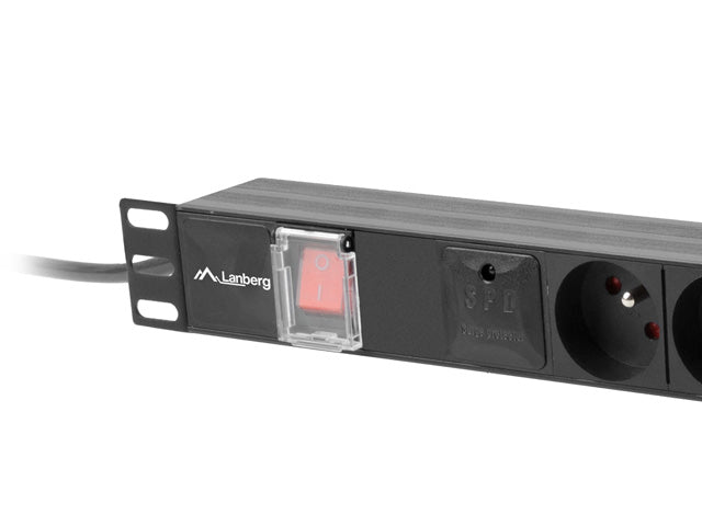 Bloc multiprise LANBERG pour rack 19" (1U, 16 A, 6 prises 230 V, 2 m)