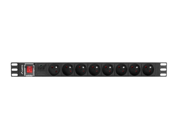 LANBERG POWER STRIP PDU RACK 19" (1U, 16A, 8X 230V PL, 2m)