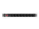 LANBERG PDU 19inch 1U 16A 8x FR 2m