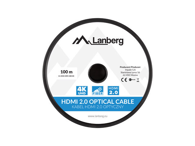 Câble HDMI M/M v2.0 CA-HDMI-20FB-1000-BK 100 m