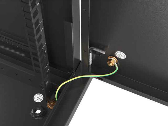 Lanberg | Rack cabinet 19" wall-mount 6U/600x450 for self-assembly with metal door (flat pack) | WF01-6406-00B | Black