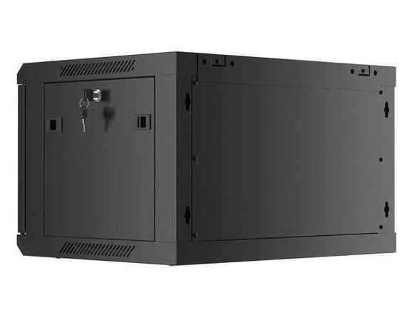 Lanberg | Rack cabinet 19" wall-mount 6U/600x450 for self-assembly with metal door (flat pack) | WF01-6406-00B | Black