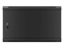 Lanberg | Rack cabinet 19" wall-mount 6U/600x450 for self-assembly with metal door (flat pack) | WF01-6406-00B | Black