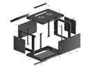 Lanberg | Rack cabinet 19" wall-mount 6U/600x450 for self-assembly with metal door (flat pack) | WF01-6406-00B | Black