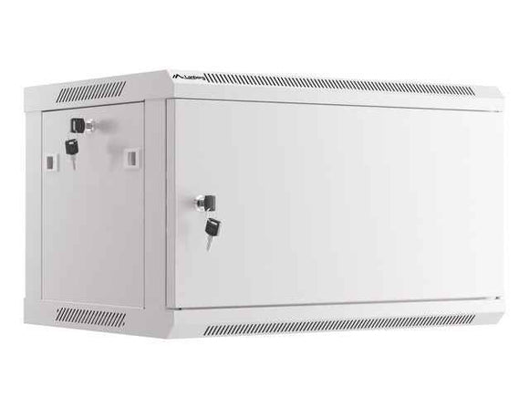 Lanberg | Rack cabinet 19" wall-mount 6U/600x450 for self-assembly with metal door (flat pack) | WF01-6406-00S | Grey