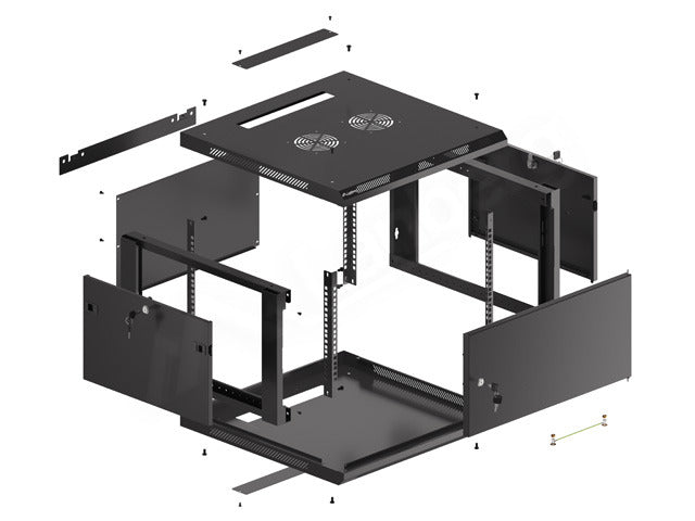 Lanberg WF01-6606-00B rack cabinet 6U Wall mounted rack Black