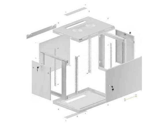 LANBERG Wall mount cabinet 19inch 6U
