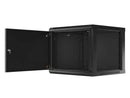 Lanberg | Rack cabinet 19" wall-mount 9U/600x600 (flat pack) for self-assembly with metal door | WF01-6609-00B | Black