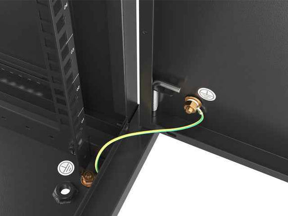Lanberg | Rack cabinet 19" wall-mount 9U/600x600 (flat pack) for self-assembly with metal door | WF01-6609-00B | Black