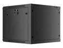 Lanberg | Rack cabinet 19" wall-mount 9U/600x600 (flat pack) for self-assembly with metal door | WF01-6609-00B | Black