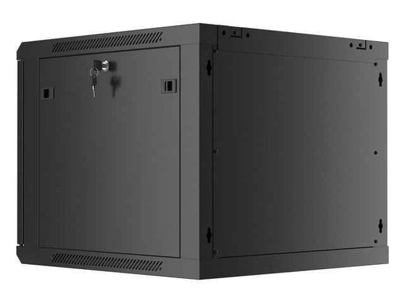 Lanberg | Rack cabinet 19" wall-mount 9U/600x600 (flat pack) for self-assembly with metal door | WF01-6609-00B | Black