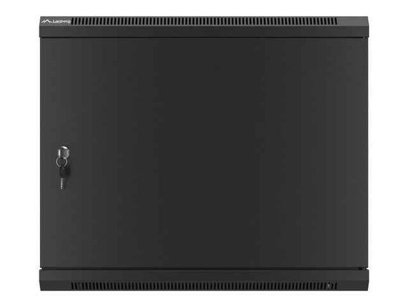 Lanberg | Rack cabinet 19" wall-mount 9U/600x600 (flat pack) for self-assembly with metal door | WF01-6609-00B | Black