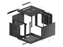 Lanberg | Rack cabinet 19" wall-mount 9U/600x600 (flat pack) for self-assembly with metal door | WF01-6609-00B | Black