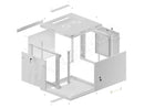 Lanberg | Rack cabinet 19" wall-mount 9U/600x600 (flat pack) for self-assembly with metal door | WF01-6609-00S | Grey