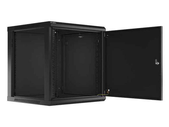 Lanberg | Rack cabinet 19" wall-mount 12U/600x600 for self-assembly with metal door (flat pack) | WF01-6612-00B | Black