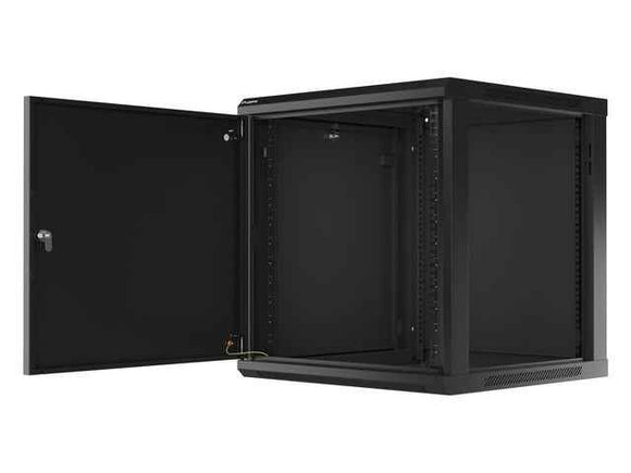 Lanberg | Rack cabinet 19" wall-mount 12U/600x600 for self-assembly with metal door (flat pack) | WF01-6612-00B | Black