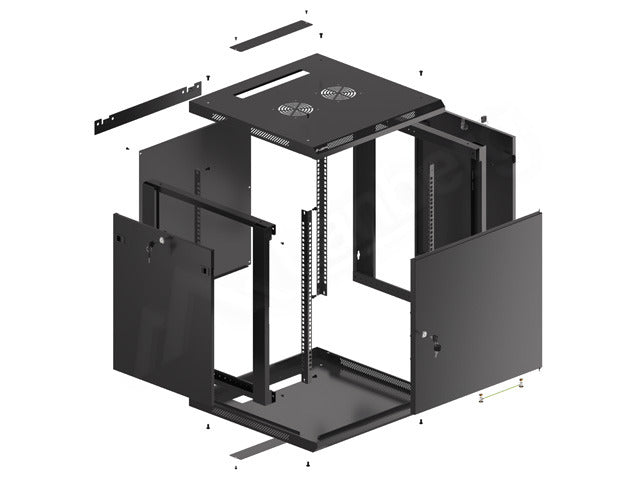 Lanberg WF01-6612-00B rack cabinet 12U Wall mounted rack Black