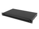 Lanberg Rackmount 19" 1U Fiber Patch panel 24xSC Simplex/24XLC Duplex Black with Accessories | FOP1-24SS-LDB-4