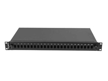 Lanberg Rackmount 19" 1U Fiber Patch panel 24xSC Simplex/24XLC Duplex Black with Accessories | FOP1-24SS-LDB