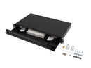 Lanberg Rackmount 19" 1U Fiber Patch panel 24xSC Simplex/24XLC Duplex Black with Accessories | FOP1-24SS-LDB-1