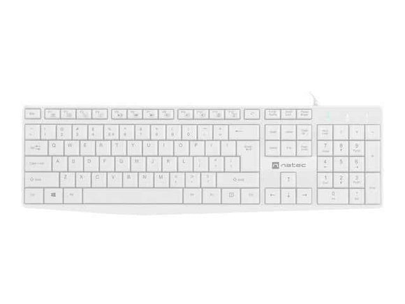 Natec | Keyboard | Nautilus NKL-1951 | Keyboard | Wired | US | White | USB Type-A | 390 g
