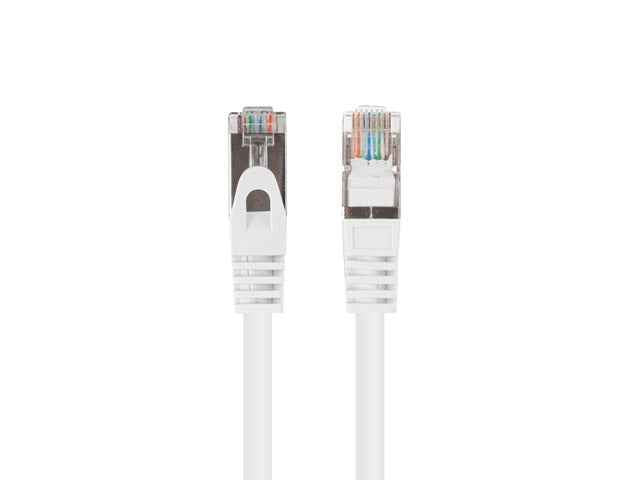 Cordon de raccordement cat.6 FTP 0,5 m, lot de 10, Fluke Passed, blanc