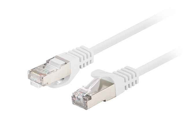 Cordon de raccordement cat.6 FTP 0,5 m, lot de 10, Fluke Passed, blanc
