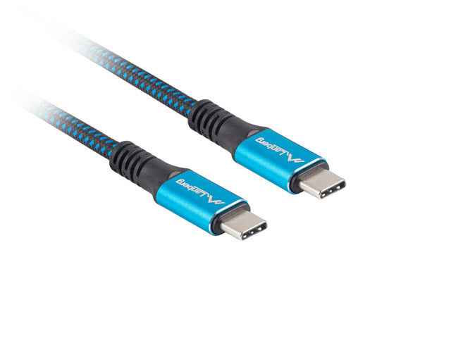 Câble USB Lanberg CA-CMCM-45CU-0005-BK USB 4 Gen 2x2 0,5 m USB C Noir, Bleu