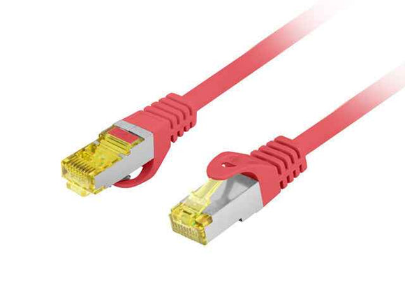 Patchcord kat.6a S/FTP LSZH CU 0.5m czerwony fluke